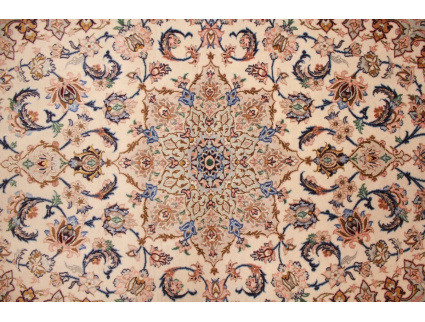 Persian carpet Isfahan with silk 164x109 cm Beige