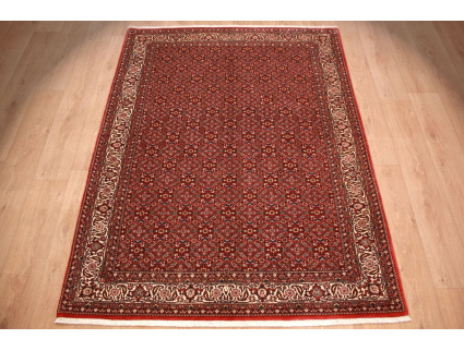 Persian carpet Bidjar with Silk 206x155 cm Red