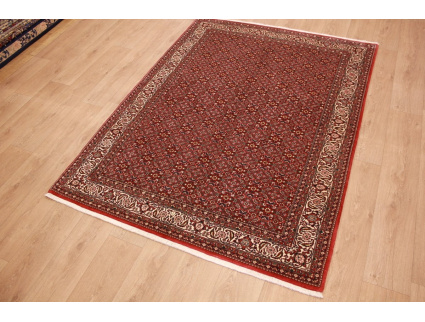 Persian carpet Bidjar with Silk 206x155 cm Red