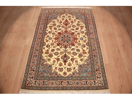 Perserteppich Tabriz Orientteppich mit Seide Beige 156x101 cm