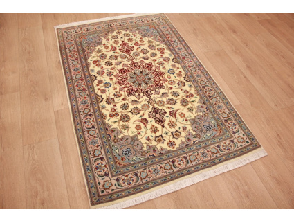 Perserteppich Tabriz Orientteppich mit Seide Beige 156x101 cm