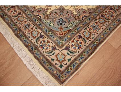 Perserteppich Tabriz Orientteppich mit Seide Beige 156x101 cm