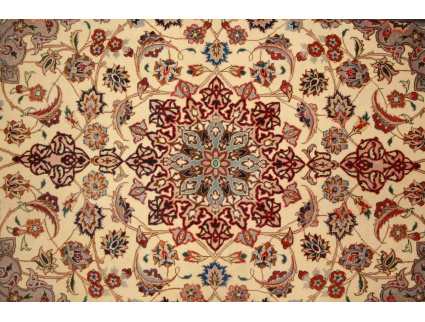 Perserteppich Tabriz Orientteppich mit Seide Beige 156x101 cm