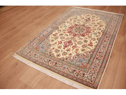 Persian carpet Tabriz with Silk 156x101 cm Beige