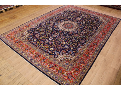 Persian carpet Mashad 415x297 cm Dark blue