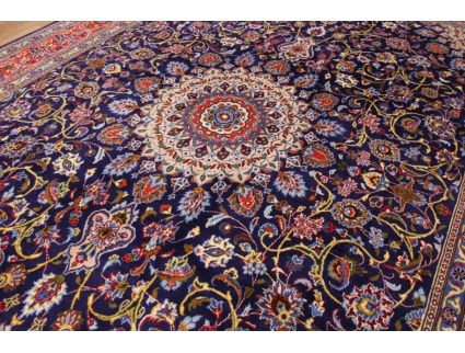 Persian carpet Mashad 415x297 cm Dark blue