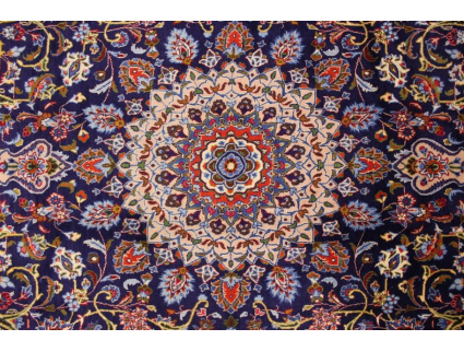 Persian carpet Mashad 415x297 cm Dark blue