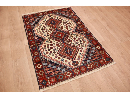 Perserteppich Yalameh Nomadenteppich 147x99 cm Beige