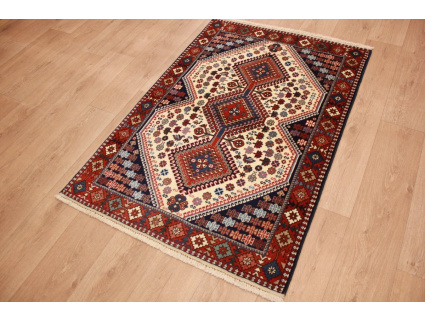 Perserteppich Yalameh Nomadenteppich 147x99 cm Beige