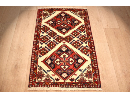 Persian carpet Yalameh pure wool 95x56 cm Beige