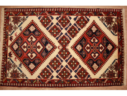 Perserteppich Yalameh Nomadenteppich 95x56 cm Beige