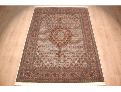 Persian carpet Tabriz mahi with Silk 210x154 cm Beige