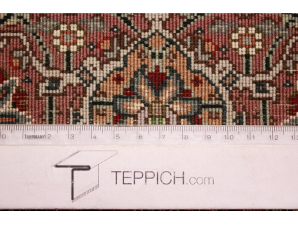 Persian carpet Tabriz mahi with Silk 210x154 cm Beige