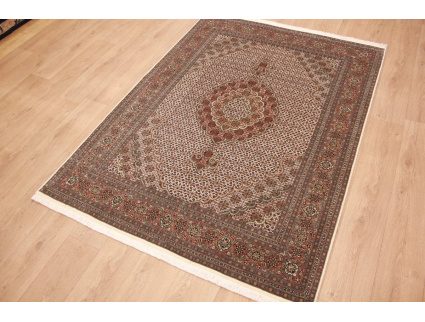 Perser Teppich Täbriz Mahi mit Seide 210x154 cm Beige