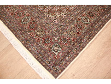 Persian carpet Tabriz mahi with Silk 210x154 cm Beige