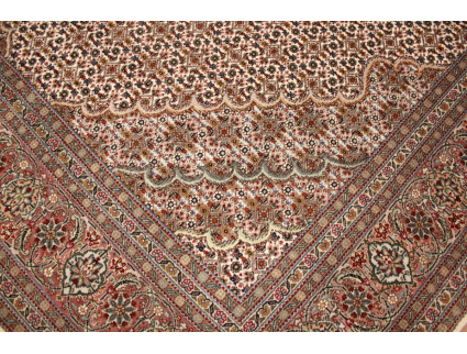 Persian carpet Tabriz mahi with Silk 210x154 cm Beige