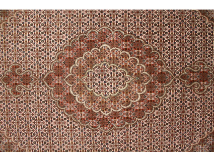 Persian carpet Tabriz mahi with Silk 210x154 cm Beige