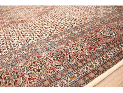 Persian carpet Tabriz mahi with Silk 210x154 cm Beige