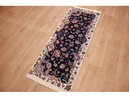 Fine Persian carpet Isfahan with silk 170x70 cm Runner