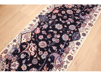 Fine Persian carpet Isfahan with silk 170x70 cm Runner