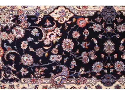 Fine Persian carpet Isfahan with silk 170x70 cm Runner