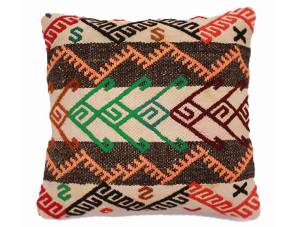 Oriental Kilim Pillow cushion natural colors & wool ca. 40x40 cm