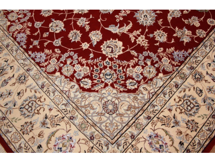 Persian carpet Nain 9La wool and silk 300x200 cm Red