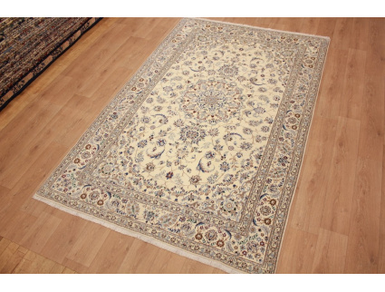 Persian carpet Nain 9la with Silk 303x195 cm Beige