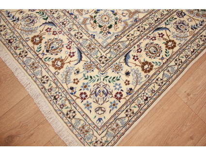 Persian carpet Nain 9la with Silk 303x195 cm Beige