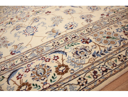 Persian carpet Nain 9la with Silk 303x195 cm Beige