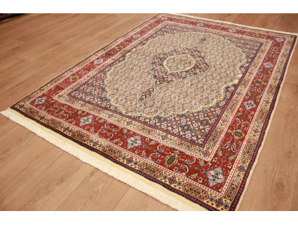 Persian carpet Moud with silk 194xx142 cm Beige