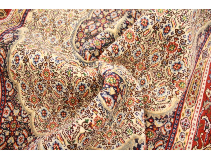 Persian carpet Moud with silk 194xx142 cm Beige