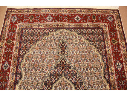 Persian carpet Moud with silk 194xx142 cm Beige