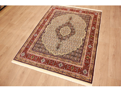 Persian carpet Moud with silk 194xx142 cm Beige