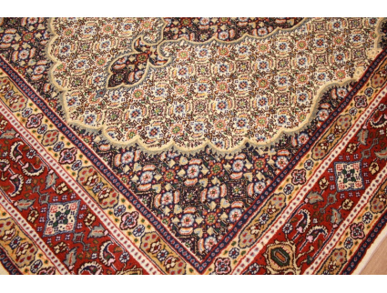 Persian carpet Moud with silk 194xx142 cm Beige