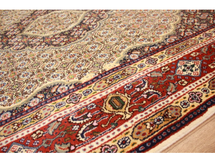 Persian carpet Moud with silk 194xx142 cm Beige