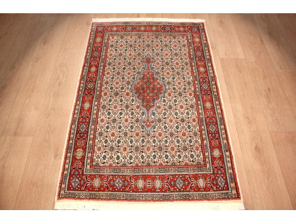 Persian carpet Moud with silk 145x95 cm Beige