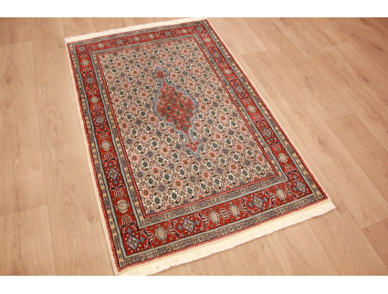 Persian carpet Moud with silk 145x95 cm Beige