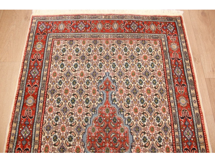 Persian carpet Moud with silk 145x95 cm Beige