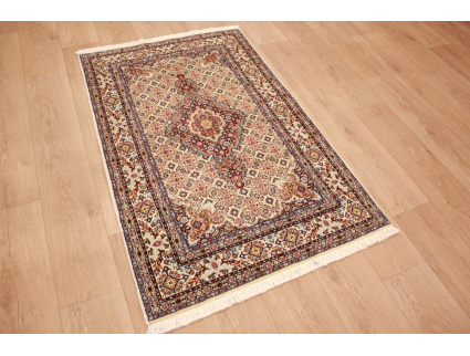 Persian carpet Moud with silk 143x93 cm Beige