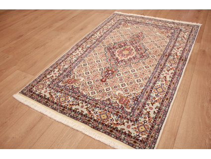 Persian carpet Moud with silk 143x93 cm Beige