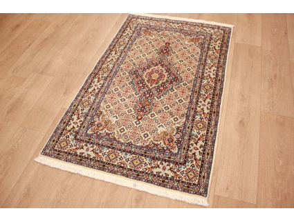 Persian carpet Moud with silk 143x93 cm Beige