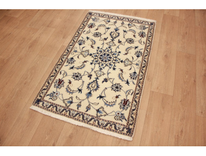 Perserteppich Nain Wolle und Seide 142x89 cm Beige