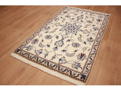 Perserteppich Nain Wolle und Seide 142x89 cm Beige