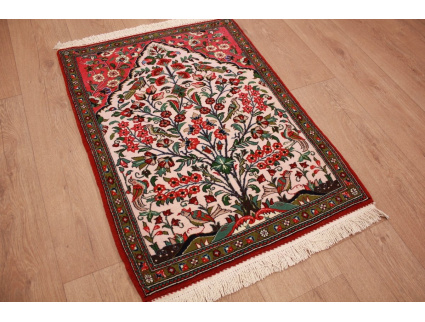 Perserteppich Ghom Orient Teppich 89x65 cm Beige