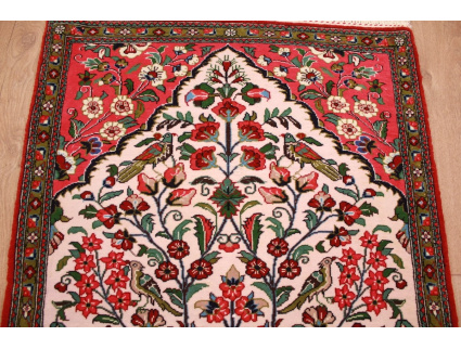 Fine Persian carpet Ghom Wool 89x65 cm Beige