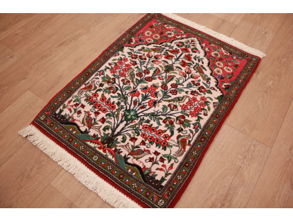 Perserteppich Ghom Orient Teppich 89x65 cm Beige