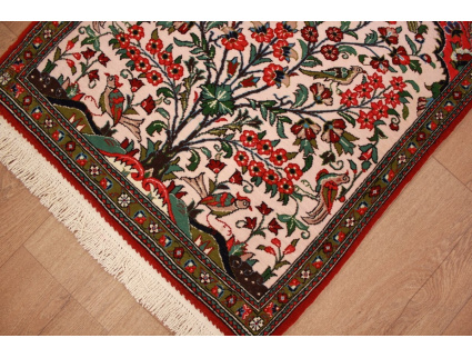 Perserteppich Ghom Orient Teppich 89x65 cm Beige