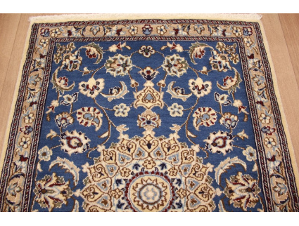 Persian carpet Nain Oriental carpet 130x87 cm Blau