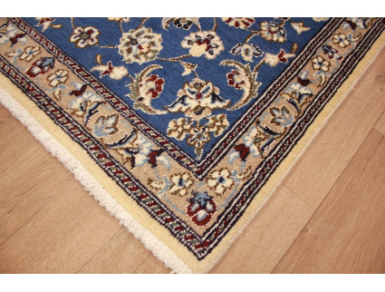 Persian carpet Nain Oriental carpet 130x87 cm Blau